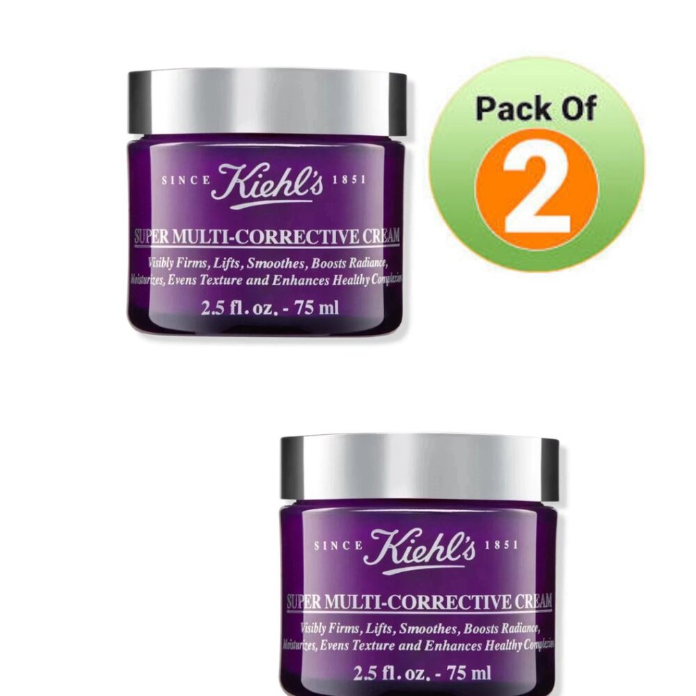 2x Kiehl's Super Multi-Corrective Anti-Aging Face and Neck Cream 2.5 fl oz NIB.